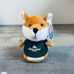 Chelsea Teddy Bear Co. Plush Fox 4” Wearing Grier School For Girls Black Shirt
